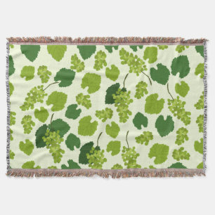 Grapes and Grape Leaves Pattern Throw Blanket