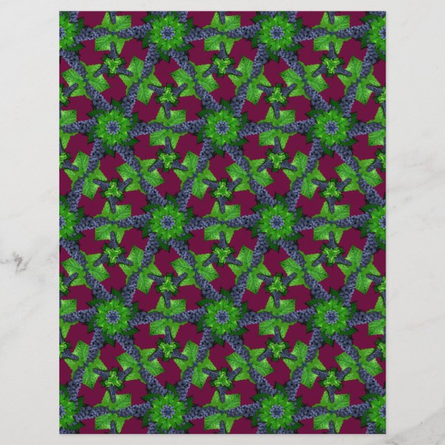 Grapes and Leaves Lg Any Colour Scrapbook Paper (Front)