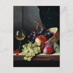 Grapes and plums postcard