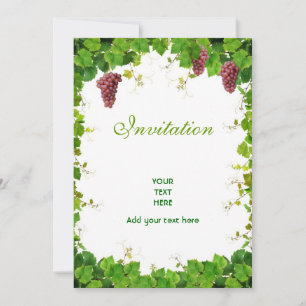 Grapes and vine invitation