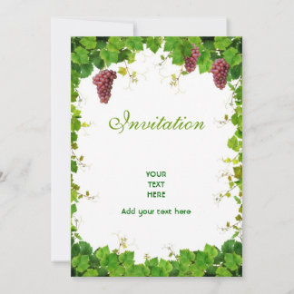 Grapes and vine invitation