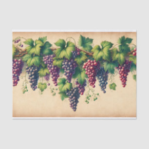 Grapes and Vine on Parchment Decoupage Tissue Paper