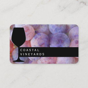 Grapes and Wine Glass Sommelier Business Card