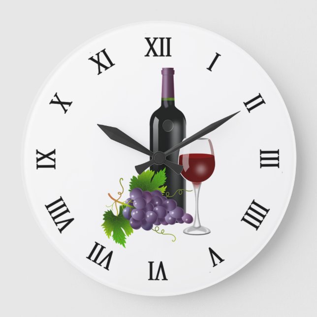 Grapes and Wine Large Clock (Front)