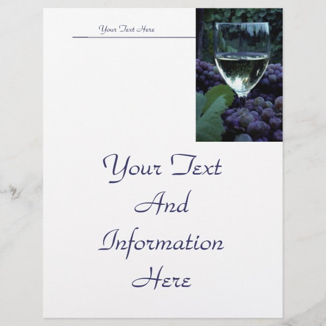 Grapes And Wine Letterhead (Front)