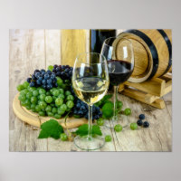 grapes and wine poster