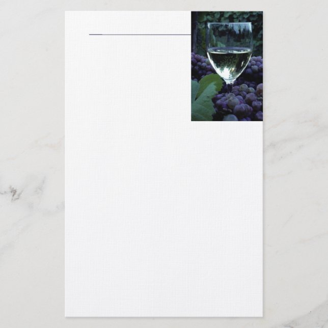 Grapes And Wine Stationery (Front)