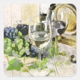 grapes and wine stickers