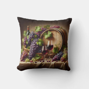 Grapes and Wine Still Life Cushion