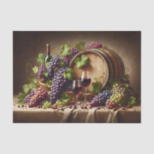 Grapes and Wine Still Life Decoupage Tissue Paper
