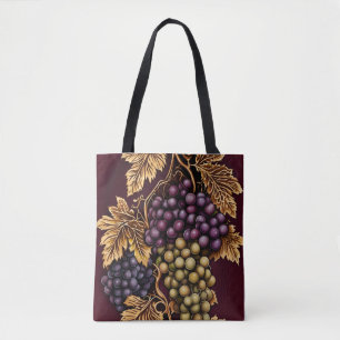Grapes batik pattern tote bag