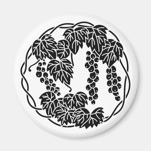 Grapes circle magnet (Front)