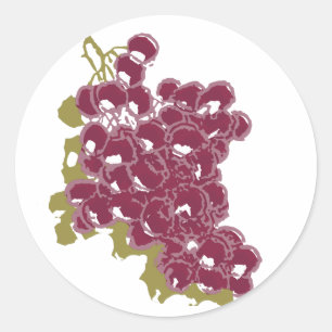 Grapes Classic Round Sticker