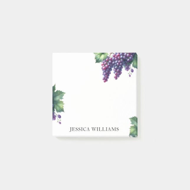 Grapes Custom Name Personal Post-it Notes (Front)