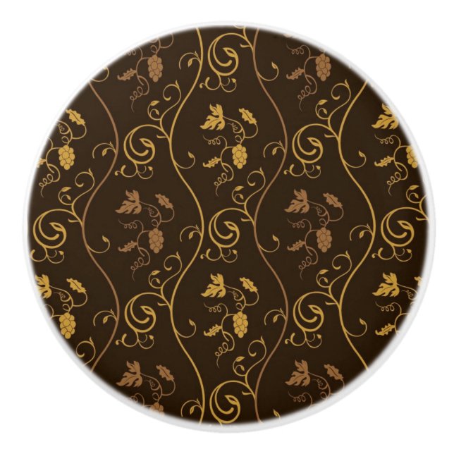 Grapes décor ceramic knob (Front)