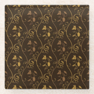 Grapes décor glass coaster