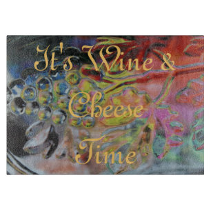 Grapes Design Cutting-Board-Wine-Cheese-Time Cutting Board