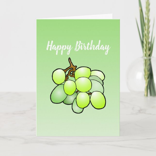 Grapes Folded  Birthday Card (Front)