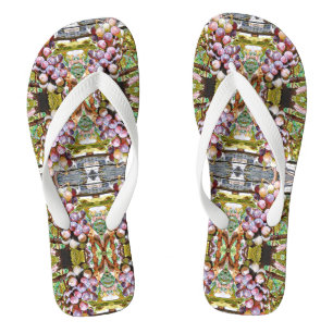 Grapes.Fruit vitrage. Flip Flops