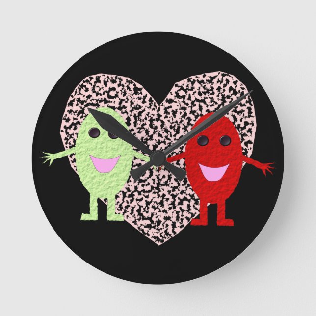 Grapes in Love Wall Clock (Front)