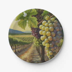 Grapes in Vineyard Wine Party Decor Paper Plate
