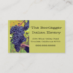 Grapes Italian Restaurant or Vinyard Business Card