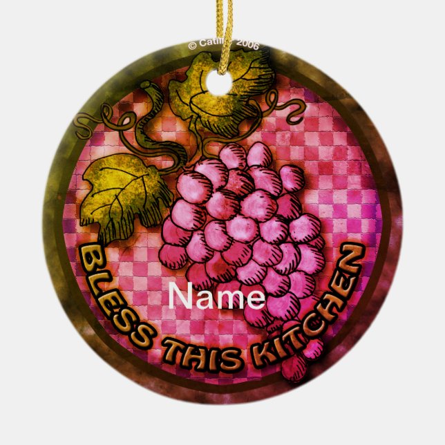 Grapes Kitchen Ceramic Tree Decoration (Front)
