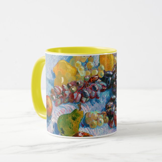 Grapes, Lemons, Pears, and Apples, Van Gogh Mug (Front Left)