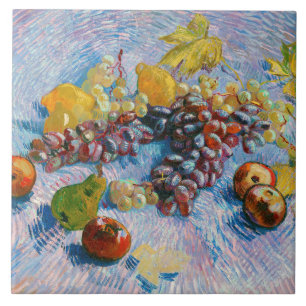 Grapes, Lemons, Pears, and Apples, Van Gogh Tile