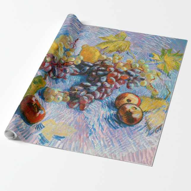 Grapes, Lemons, Pears, and Apples, Van Gogh Wrapping Paper (Unrolled)