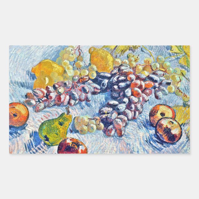 Grapes, Lemons, Pears and Apples Vincent van Gogh Rectangular Sticker (Front)