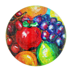 Grapes, Lime, Orange , Apple Fruits. Buy Now Cutting Board