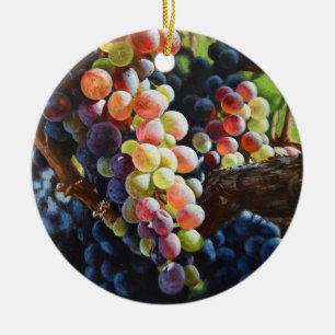 Grapes of Abundance for Wine Lovers & Wineries Ceramic Tree Decoration