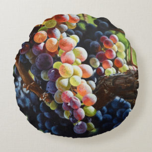 Grapes of Abundance for Wine Lovers & Wineries Round Cushion