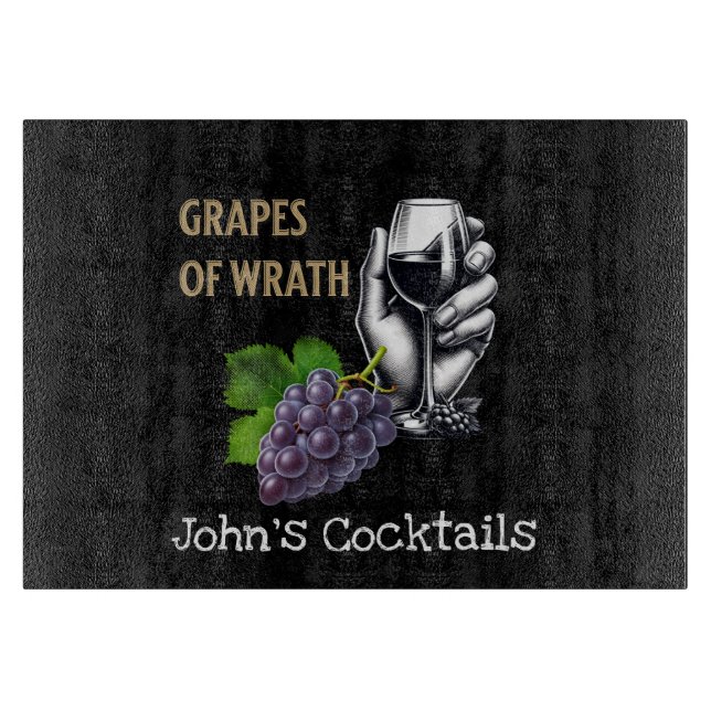 Grapes of Wrath. Literary theme. Editable Name Cutting Board (Front)