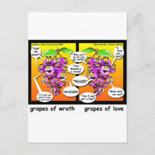 Grapes Of Wrath, Love, & War Funny Gifts & Tees Postcard