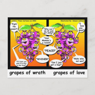 Grapes Of Wrath, Love, & War Funny Gifts & Tees Postcard