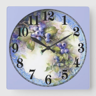Grapes on a Vine Square Wall Clock