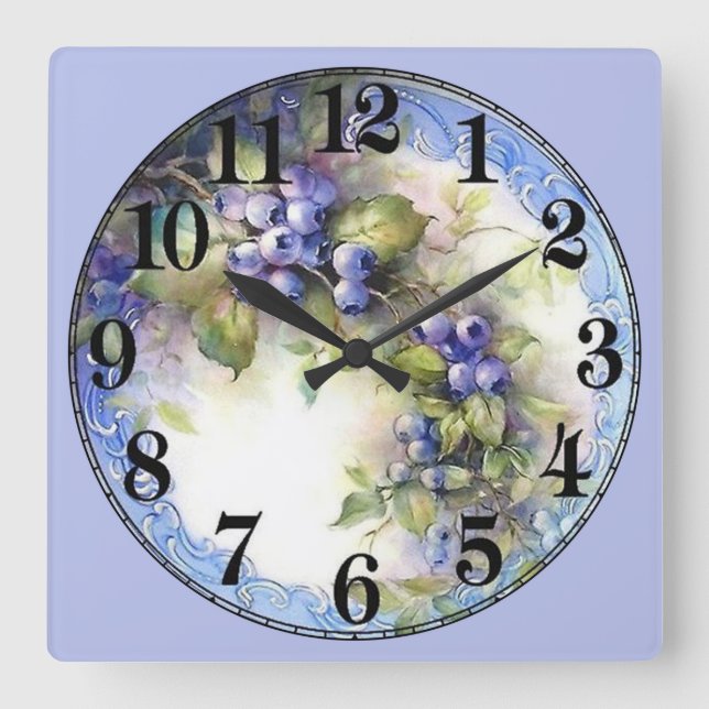 Grapes on a Vine Square Wall Clock (Front)
