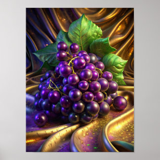 "Grapes on Gold" Poster