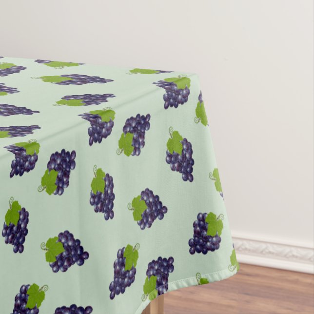 Grapes on Light Laurel Green Tablecloth (In Situ)