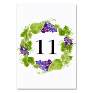 Grapes on the Vine Table Number Card