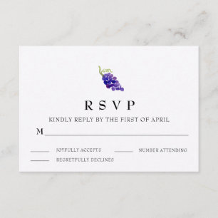Grapes on the Vine Wine Wedding RSVP Card