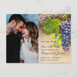 Grapes on Vines Photo Save the Date Card