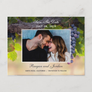 Grapes on Vines Photo Save the Date Card