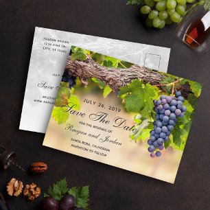 Grapes on Vines Save the Date Card