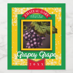 Grapes personalised homemade wine Christmas Wine Label