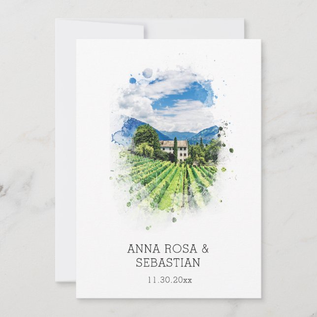 *~* Grapes QR  Italy AR21 RSVP Vineyard Wedding Invitation (Front)
