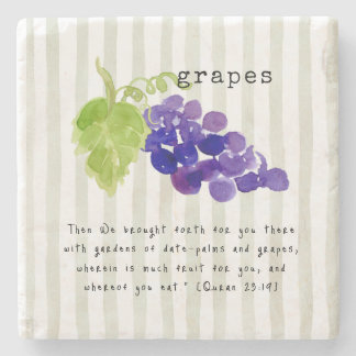 Grapes Quran Verse Stone Coaster