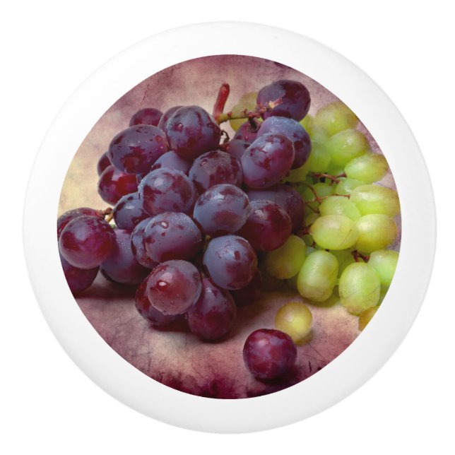 Grapes Red And Green Ceramic Knob (Front)